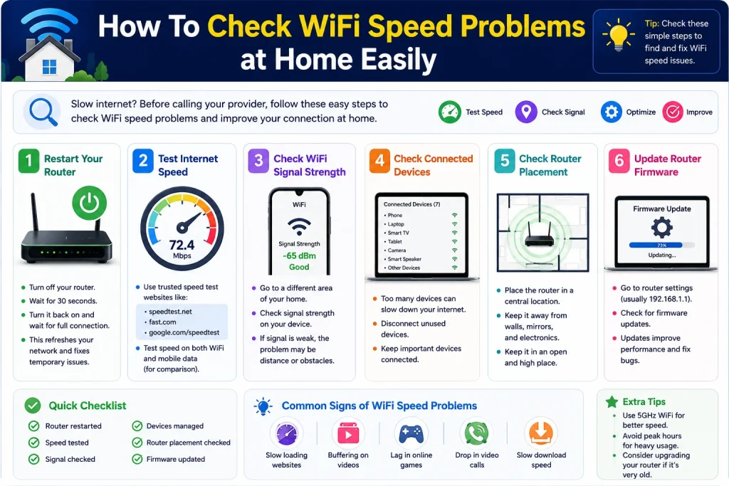 How To Check WiFi Speed Problems at Home Easily